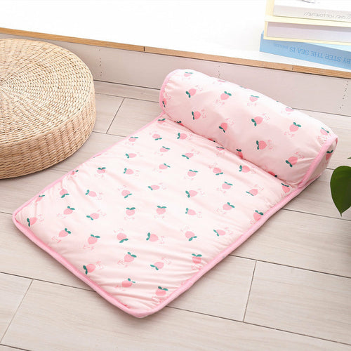 Maroon Asteria cooling dog and cat bed blanket, breathable and summer-friendly pet mat with soft, comfortable fabric.