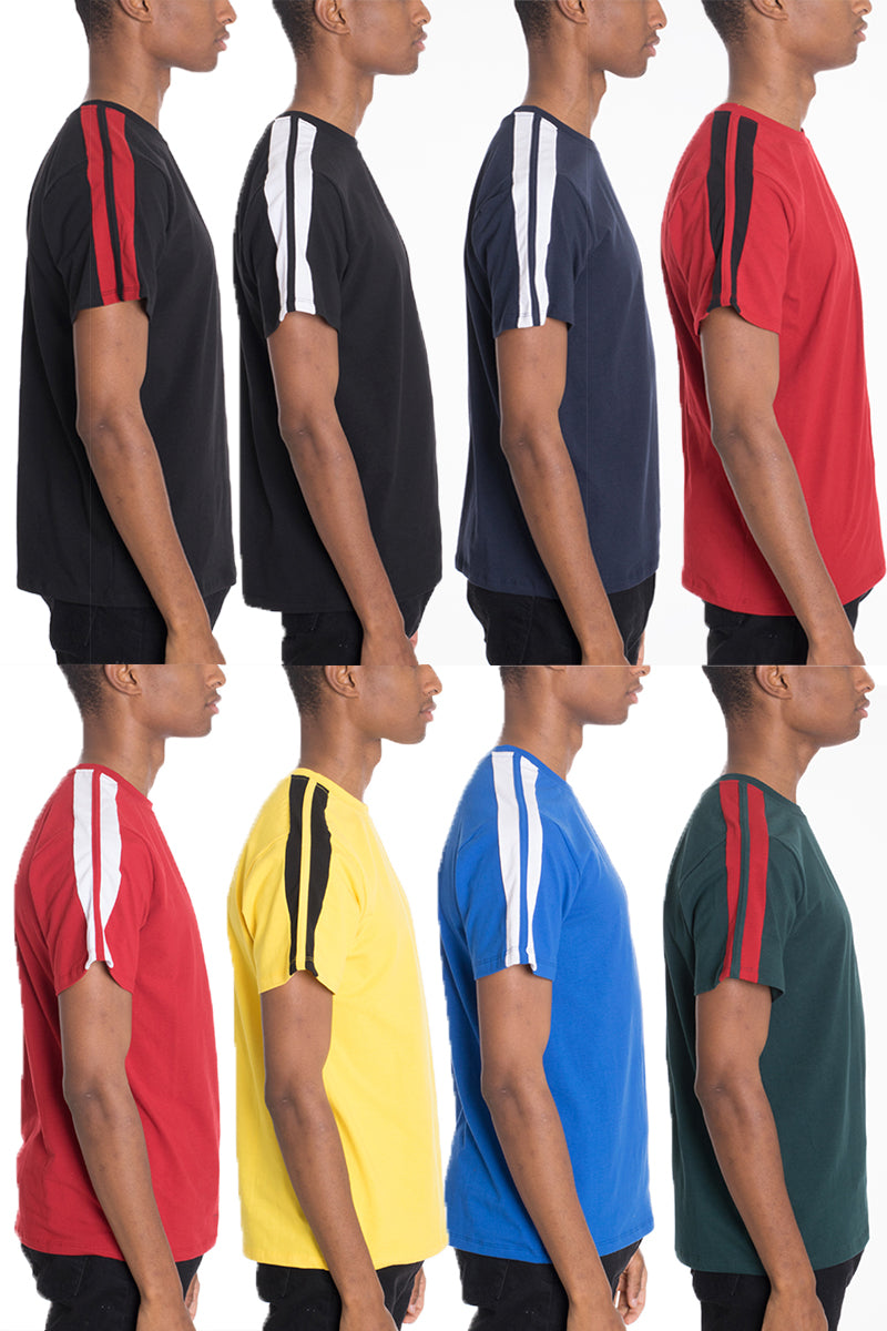 Lime Milo Coleman Two Stripe Tee, a casual T-shirt with two bold stripes, displayed on a white background.