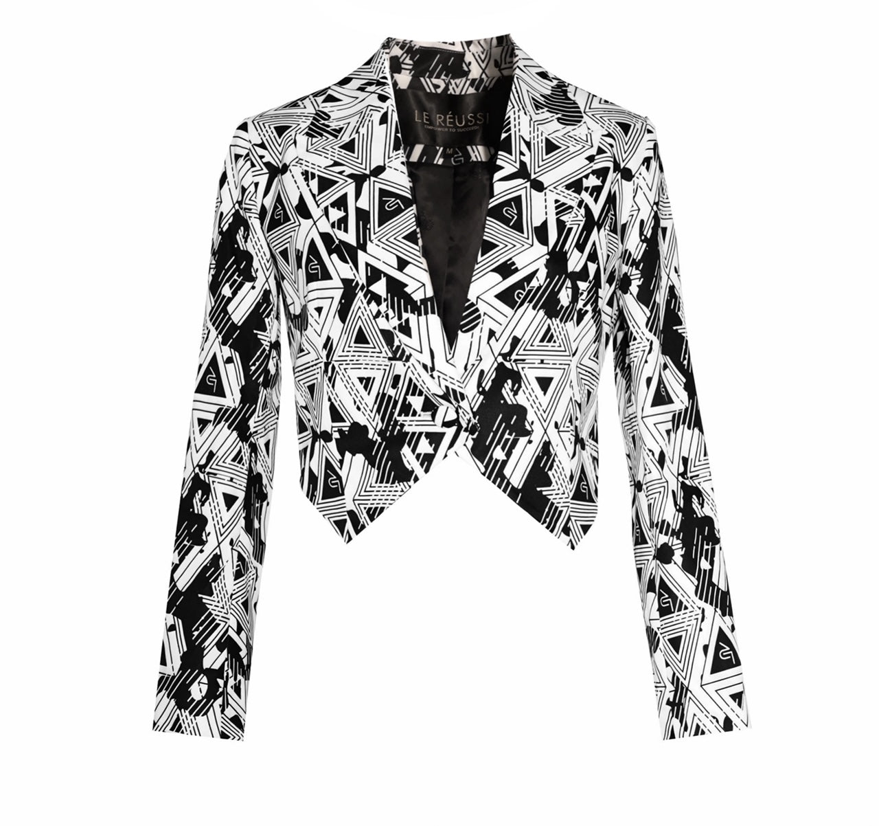 Stylish Mauve Daisy Amour Geometric Blazer for women, tailored jacket with modern geometric pattern, perfect for chic office wear.