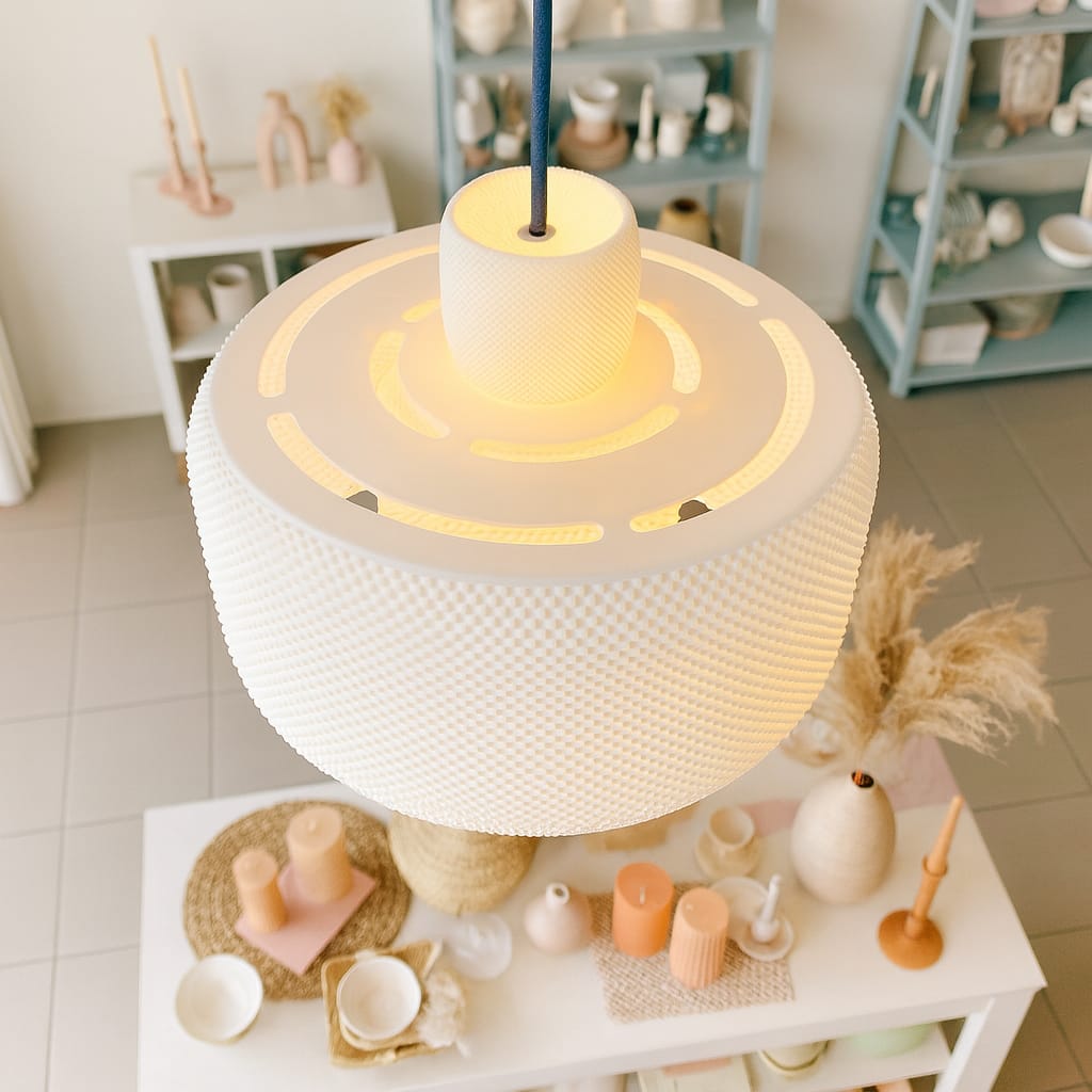 Azure Pontus Aurora Dome Pendant Lamp hanging with a sleek, modern design, featuring a smooth dome shape and warm lighting.