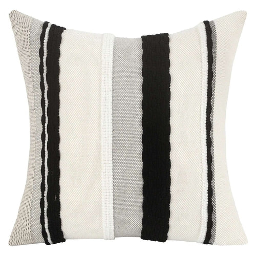 Boho striped chenille throw pillowcases by Copper Pallas showing soft, textured fabric with colorful stripe pattern on plush pillows.