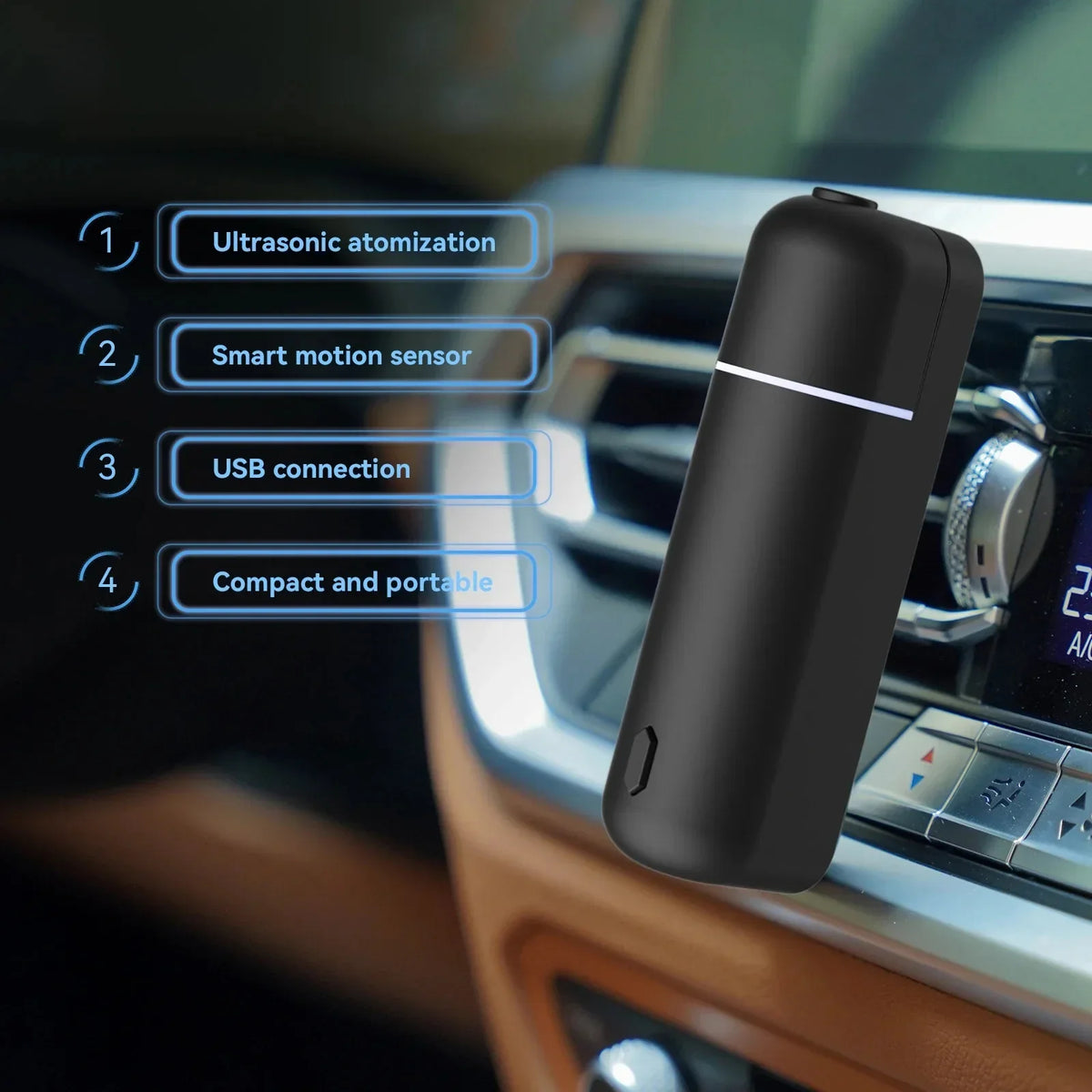 Mini USB Car Aroma Diffuser Scent Air Freshener