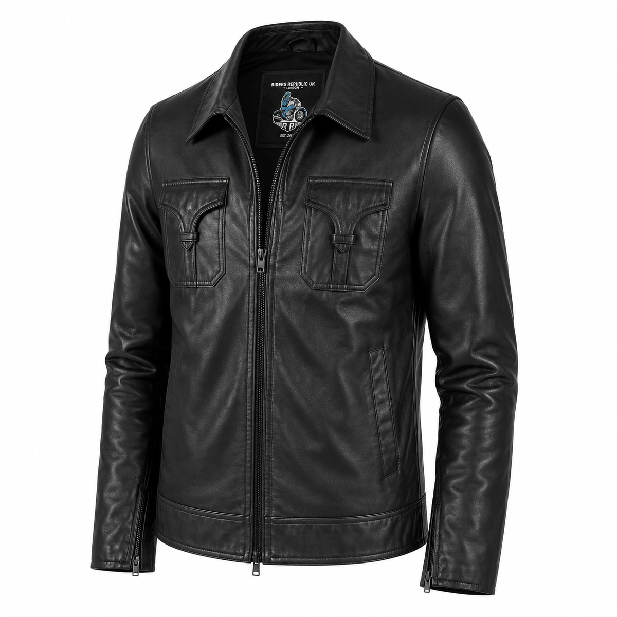 Men’s Drifter Black Leather Fashion Jacket