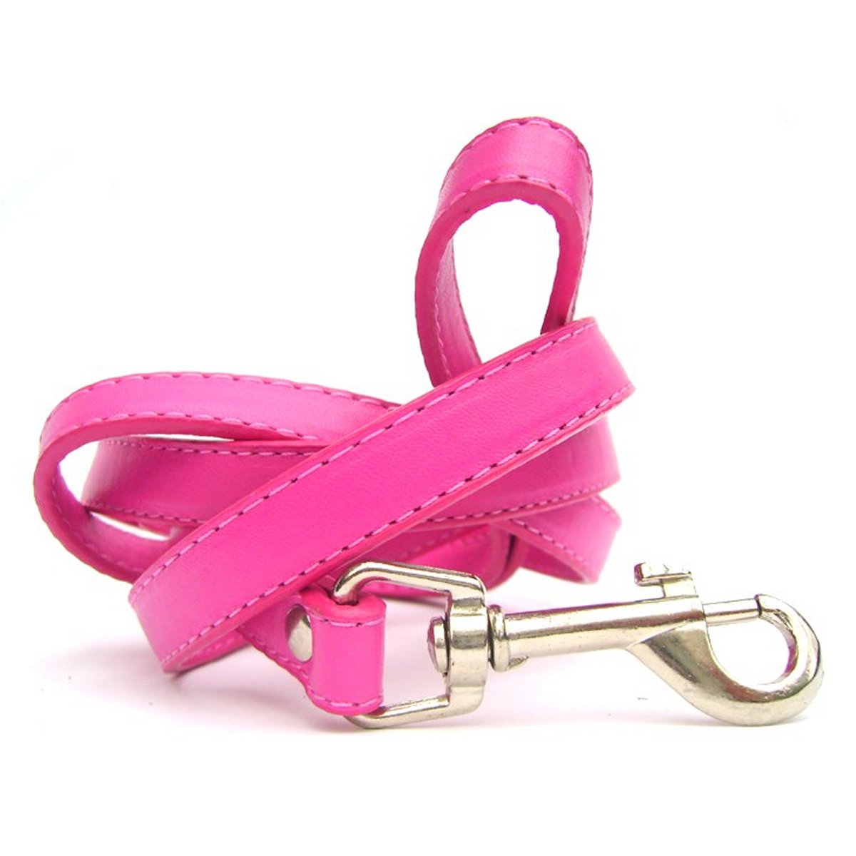 Salmon Oscar 2-Row Collar and Lead set for dogs in vibrant hot pink, featuring durable leash and collar with stylish design.