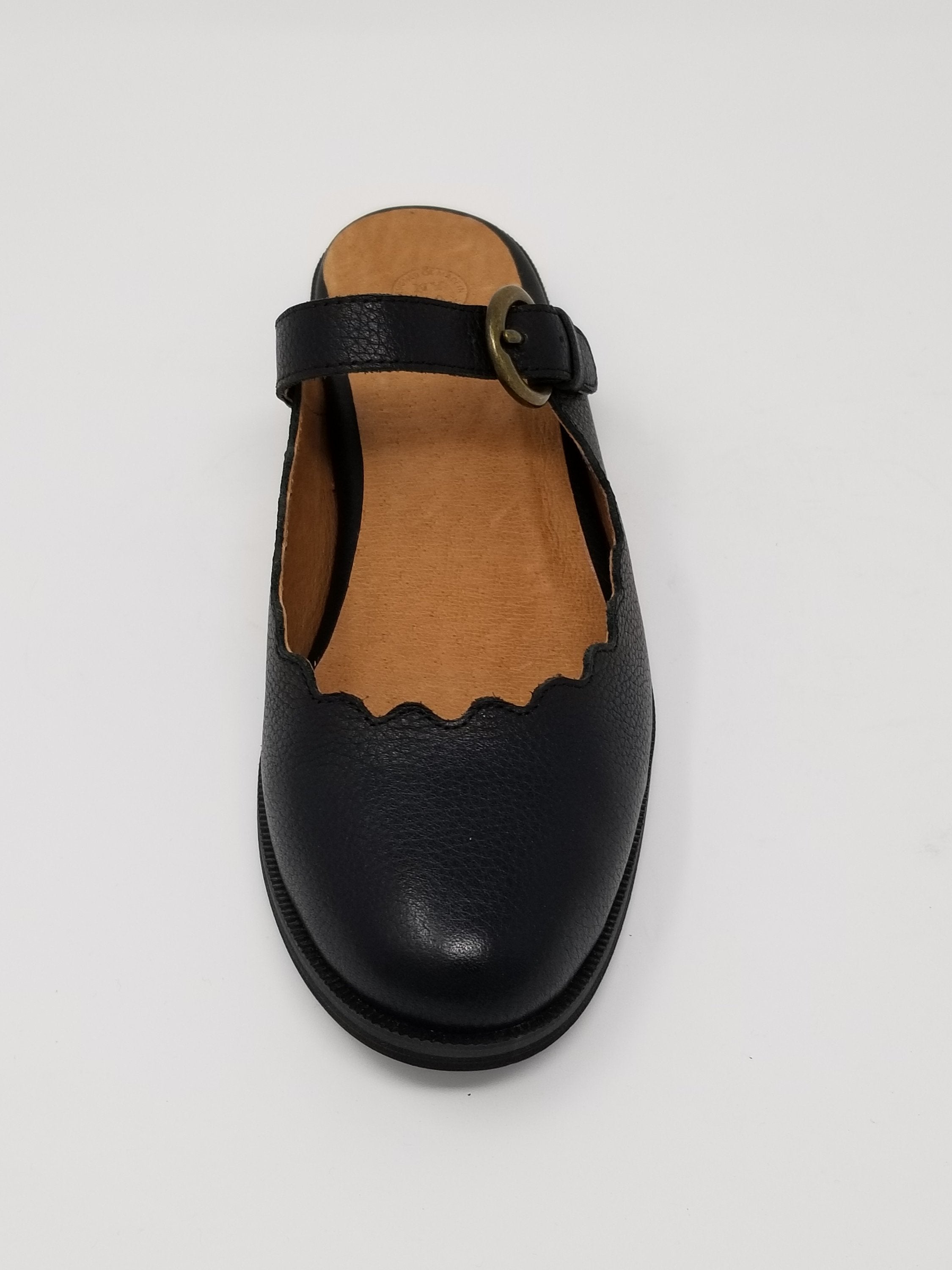 Azure Ophion Glendale black dance footwear shown from front view, featuring sleek design and comfortable fit.