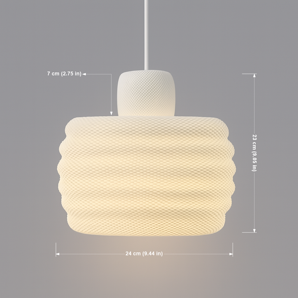 Azure Pontus Dynasty Ripple Pendant Lamp hanging light fixture with a wavy, textured design for modern interior lighting.