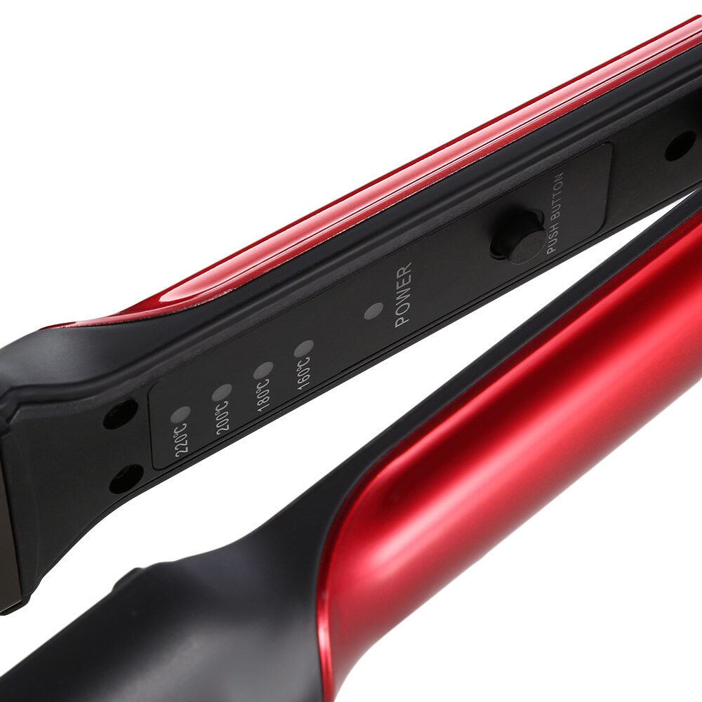 Maroon Asteria professional ceramic tourmaline coating flat iron hair straightener with sleek black design and digital temperature control