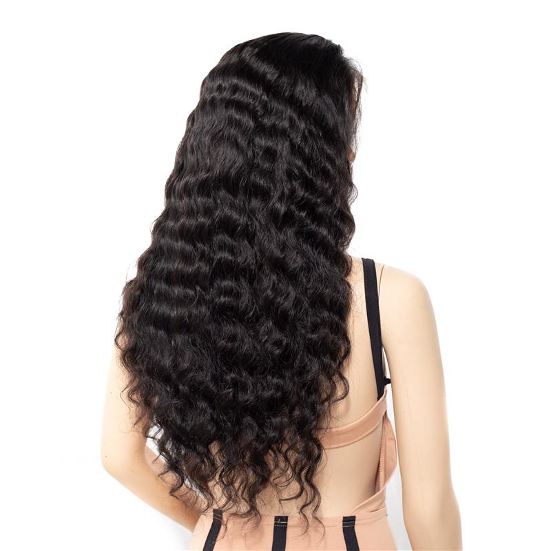 Cerise Alfie BeuMax Brazilian 13x4 natural wave lace front human hair wig, showing the textured hair with lace front detail.