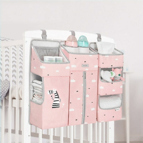 Maroon Chronos baby diaper caddy with dividers for organization, designed for parenthood and baby care accessories.