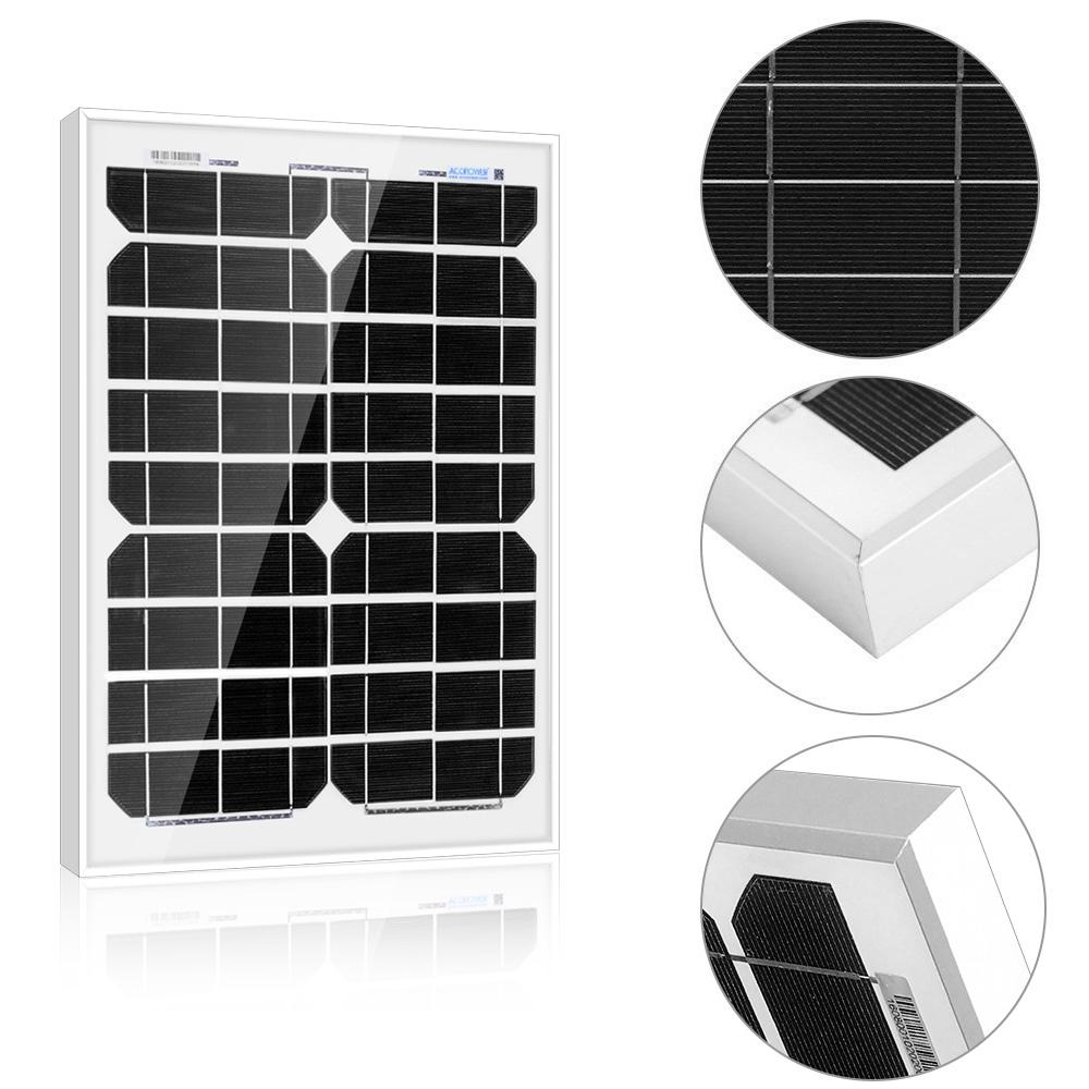 Fuchsia Rose 20 Watt 12 Volt monocrystalline solar panel for outdoor use, showing the black solar cells and frame design.
