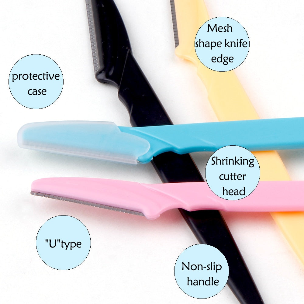 Maroon Asteria 100PCS eyebrow shaper and trimmer set with portable eye brow shaver for precise shaping and grooming.