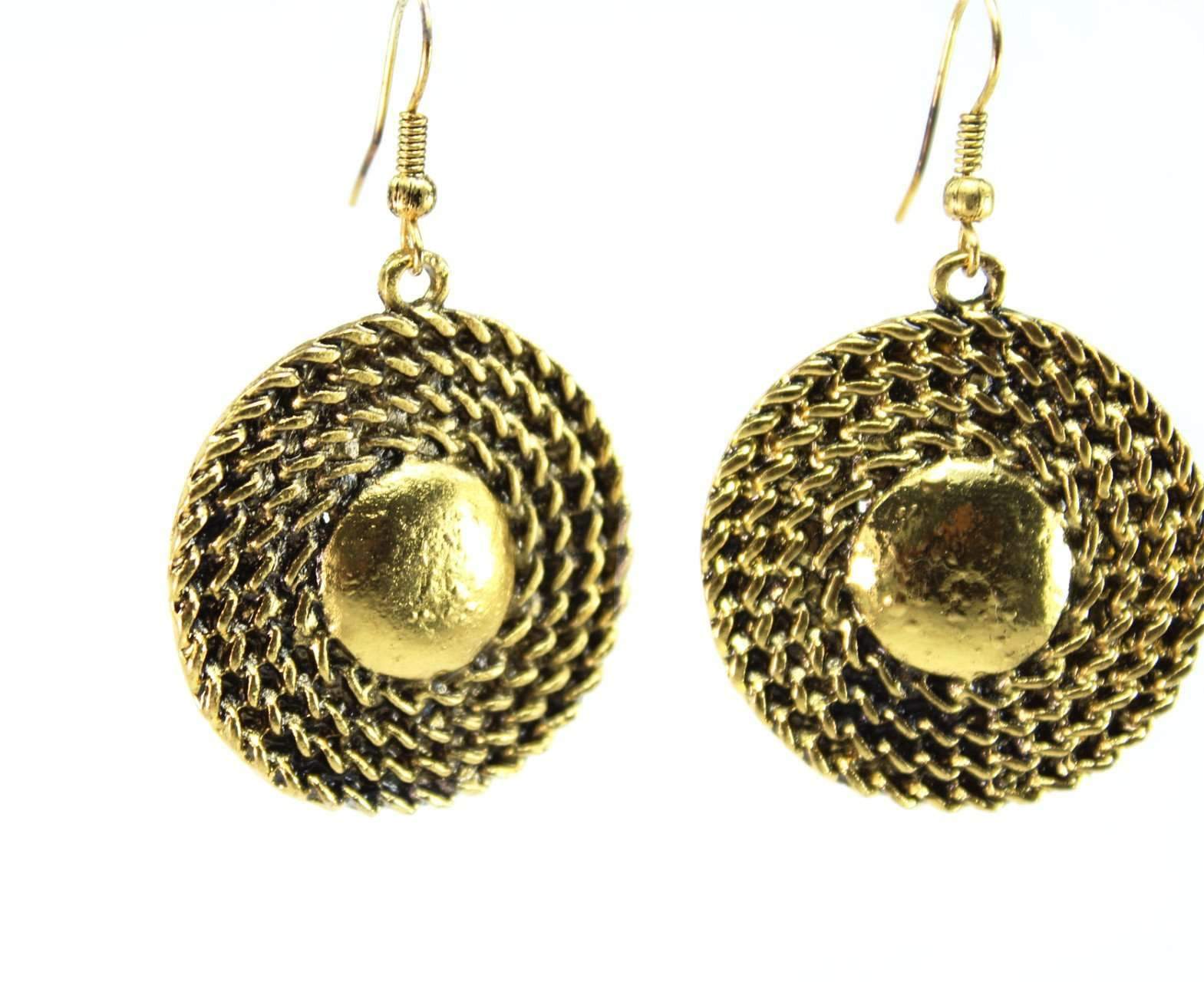 Silver Hestia Rope Medallion necklace and earring set featuring intricate medallion pendants and matching earrings.