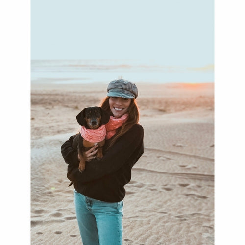 Scarlet Gaia Hubba Hubba pet scarf with colorful patterns, lightweight and soft, perfect for stylish and comfortable pet accessories.