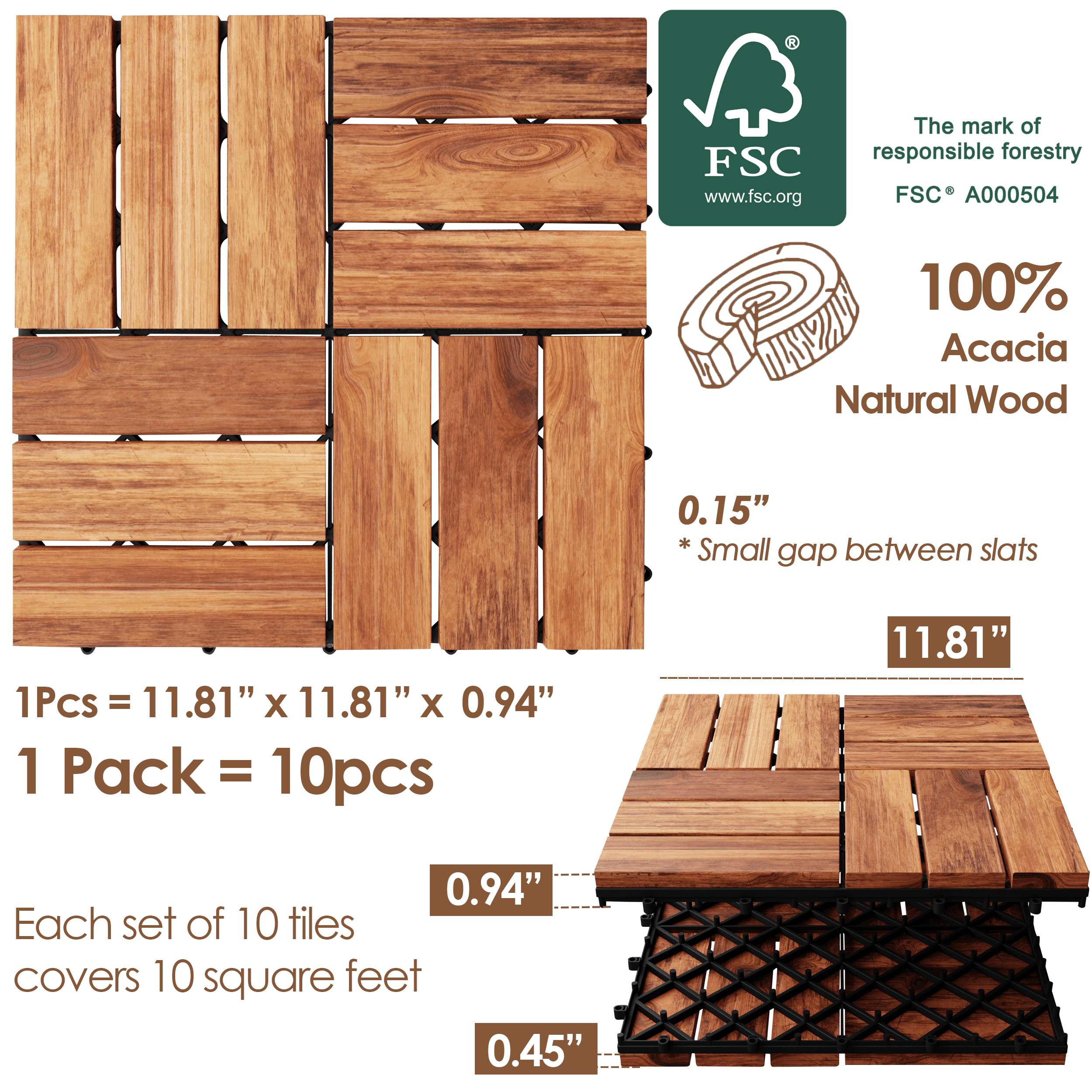 Teal Crius hardwood interlocking patio deck tiles for easy home decor installation, showing a close-up of the interlocking wooden tiles.