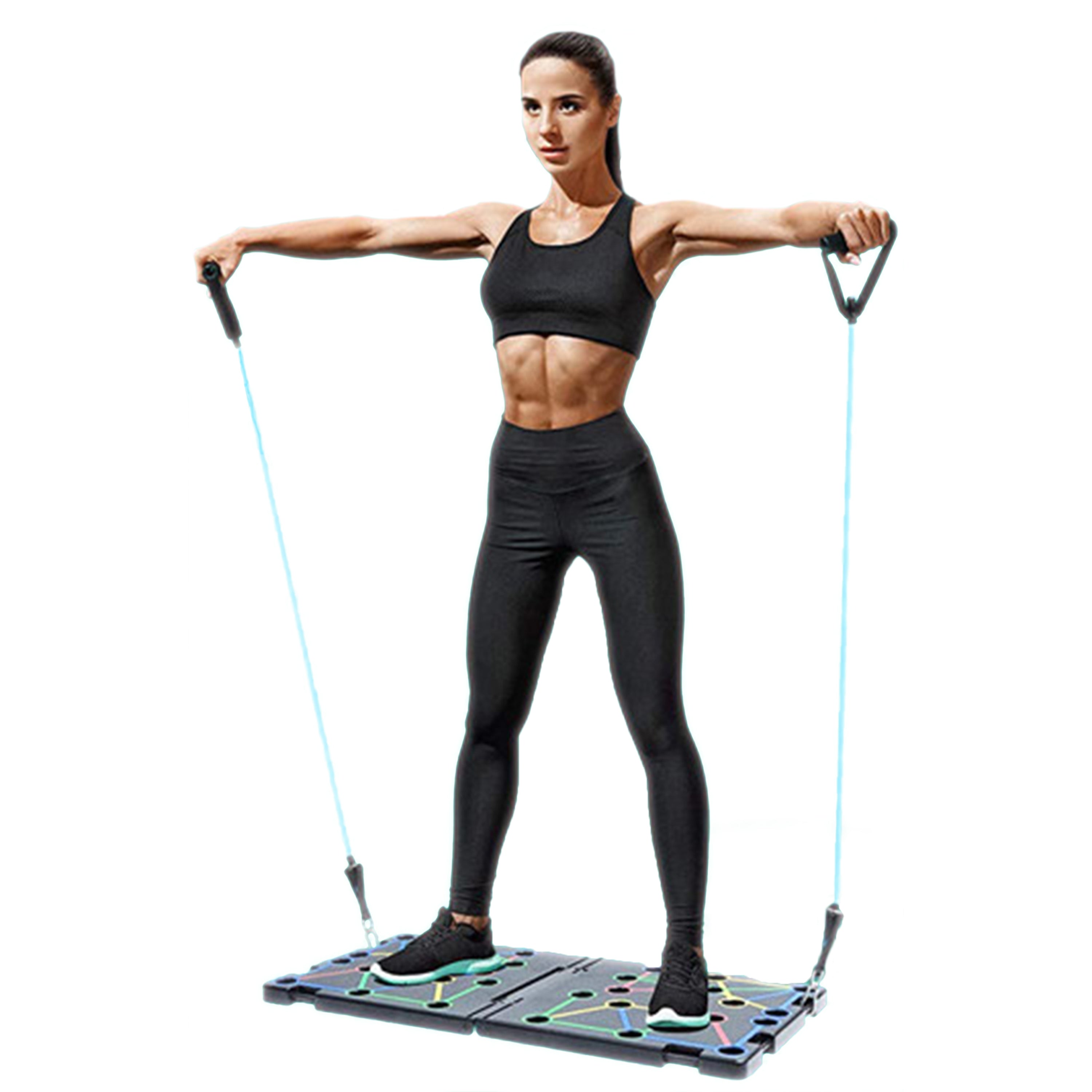 Copper Hecuba 9-in-1 push-up rack board system for fitness workouts, featuring multiple grip positions for strength training exercises.