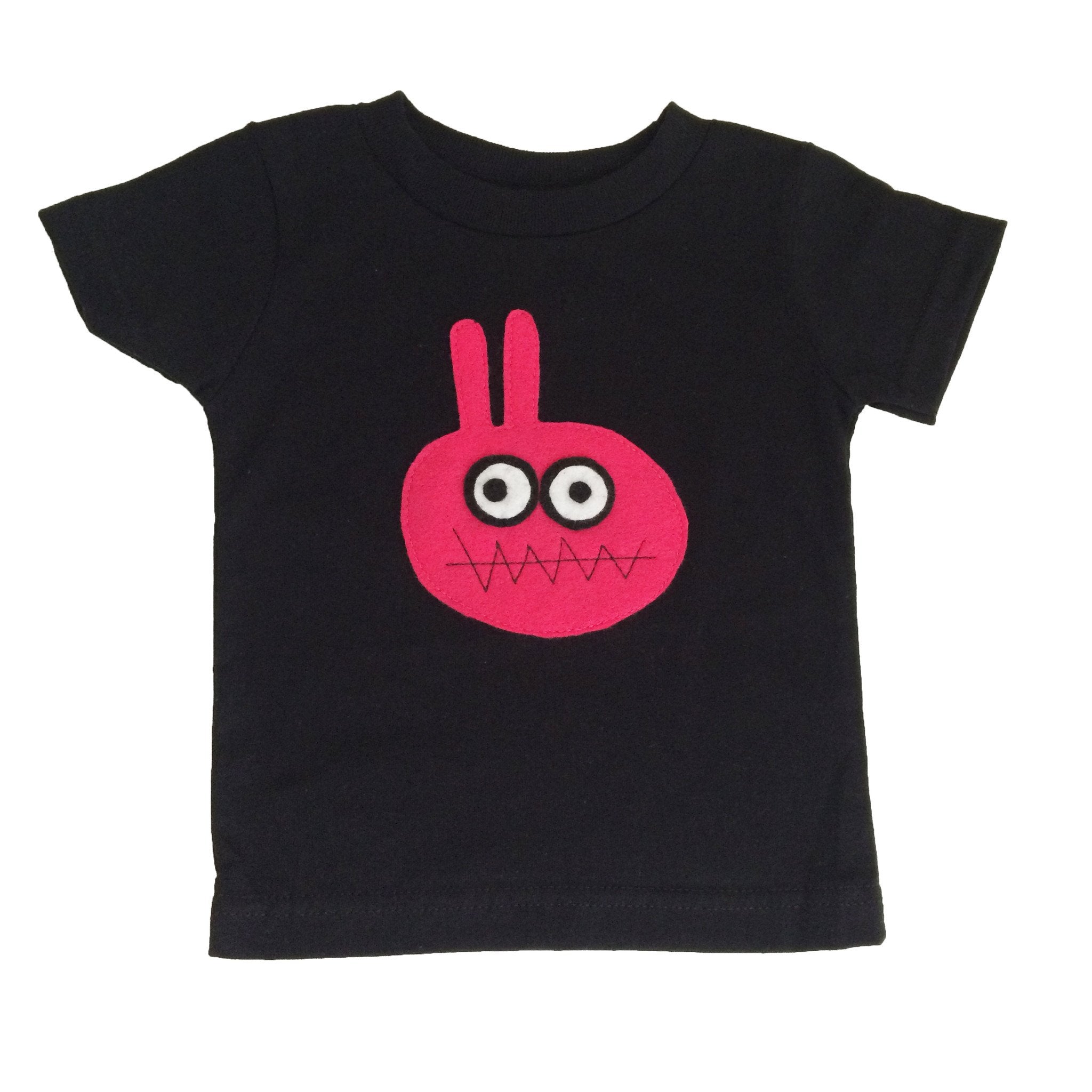 Kids T-shirt featuring a Bunny Monster design from the Sky Blue Milo collection, with a playful illustration on the front.