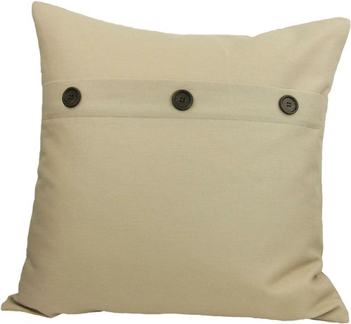 Pink Leto ML13004 solid color pillow with buttons, 20x20 inches, featuring natural feather filling for home decor.