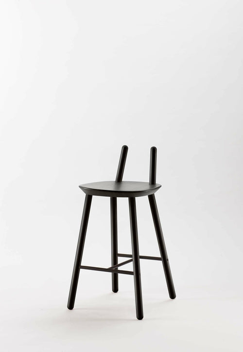 Naïve Semi Bar Stool by Aquamarine Poppy, black modern furniture with sleek design and comfortable seating.