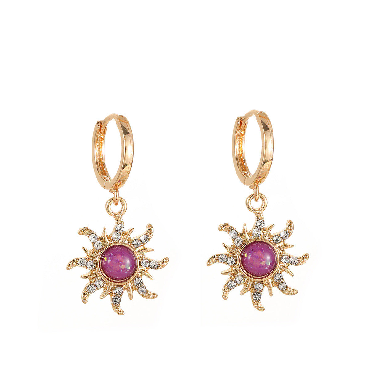 Wholesale European and American sunflower jewelry set with necklace and accessories by Rose Sand Brier, featuring retro floral design.