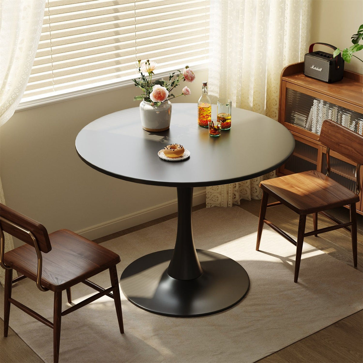 Light luxury modern negotiation table and chair combination, café, milk tea shop, reception round table, home internet-famous minimalist dining table