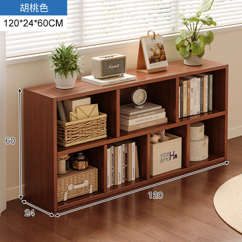 Carefully selected simple bookshelf low cabinet, small apartment living room, large capacity floor-standing INS style long strip storage cabinet against the wall and balcony