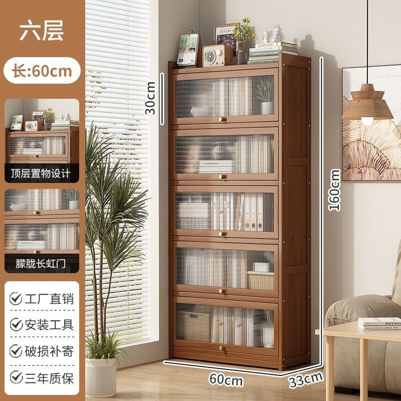 Nanzhu Bookshelf, Floor-standing Storage Rack, Bookcase, Home Living Room Simple Student Storage Cabinet, Storage Cabinet