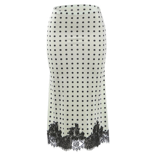 Fashionable women’s summer polka dot lace dress by Pear Daisy, perfect for casual wear and versatile home and garden outings.