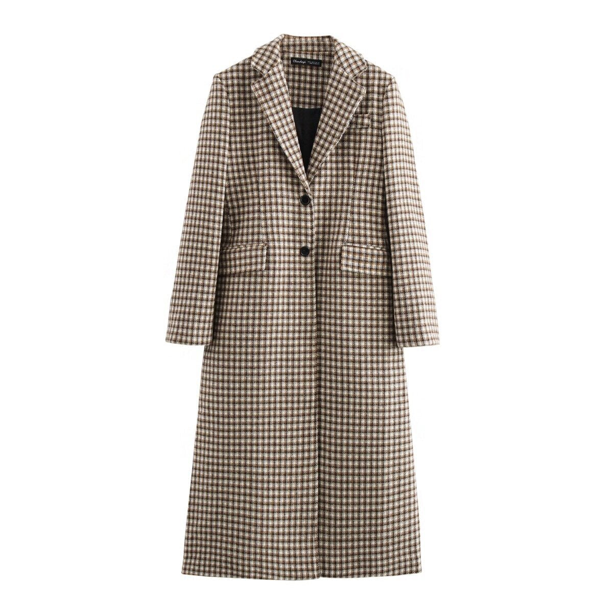 Carmine Juneberry retro plaid wool-look coat, stylish jackets and coats with a vintage-inspired design and classic plaid pattern.
