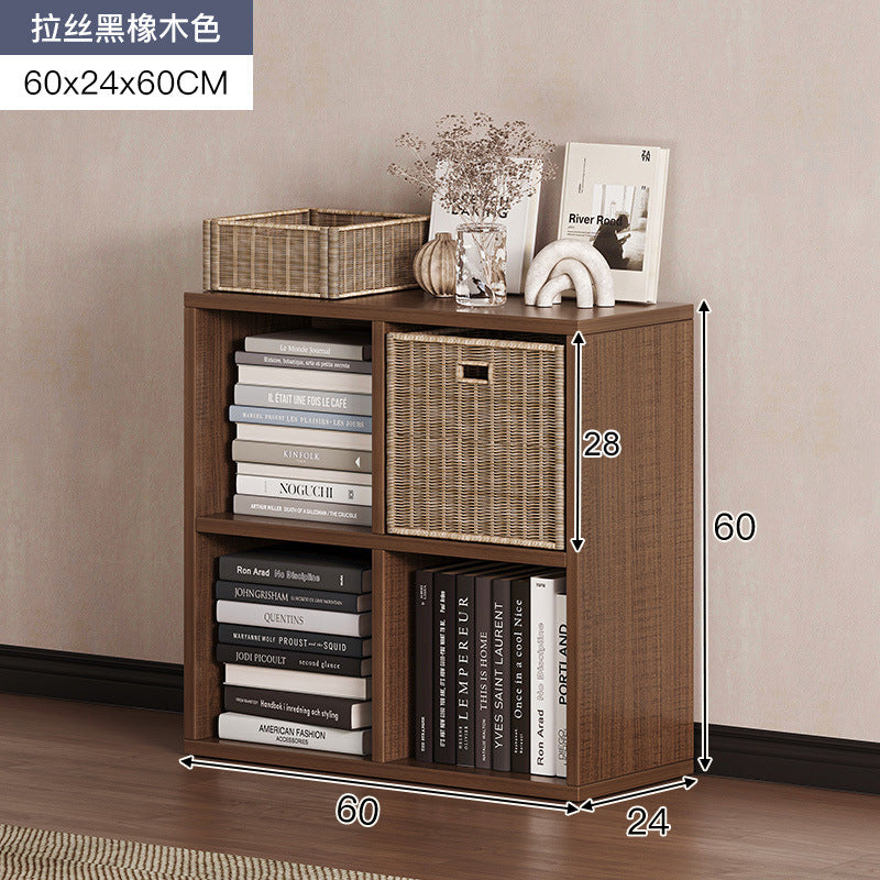 Carefully selected simple bookshelf low cabinet, small apartment living room, large capacity floor-standing INS style long strip storage cabinet against the wall and balcony