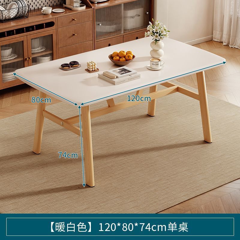 Dining table and chair combination, small apartment, household rectangular table and chairs, commercial breakfast shop dining table and chairs, fast food restaurant, iron horn chair