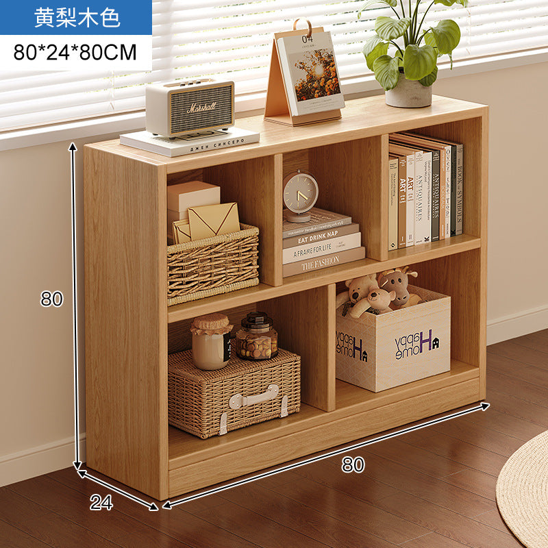 Carefully selected simple bookshelf low cabinet, small apartment living room, large capacity floor-standing INS style long strip storage cabinet against the wall and balcony