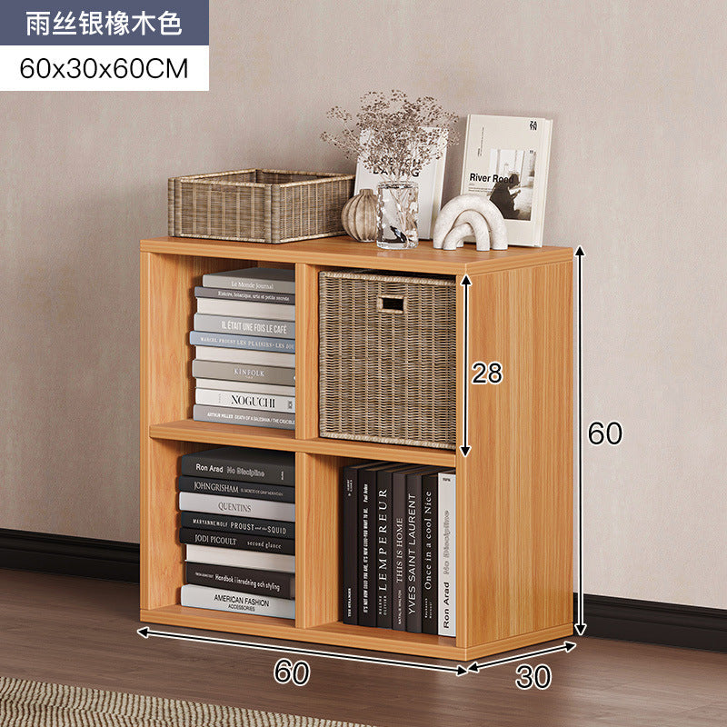 Carefully selected simple bookshelf low cabinet, small apartment living room, large capacity floor-standing INS style long strip storage cabinet against the wall and balcony