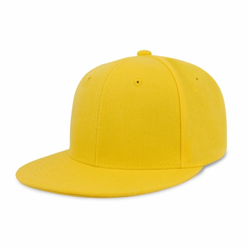 Crimson Hector classic flat bill snapback hat with adjustable polyester fit and breathable design, shown from a side view.