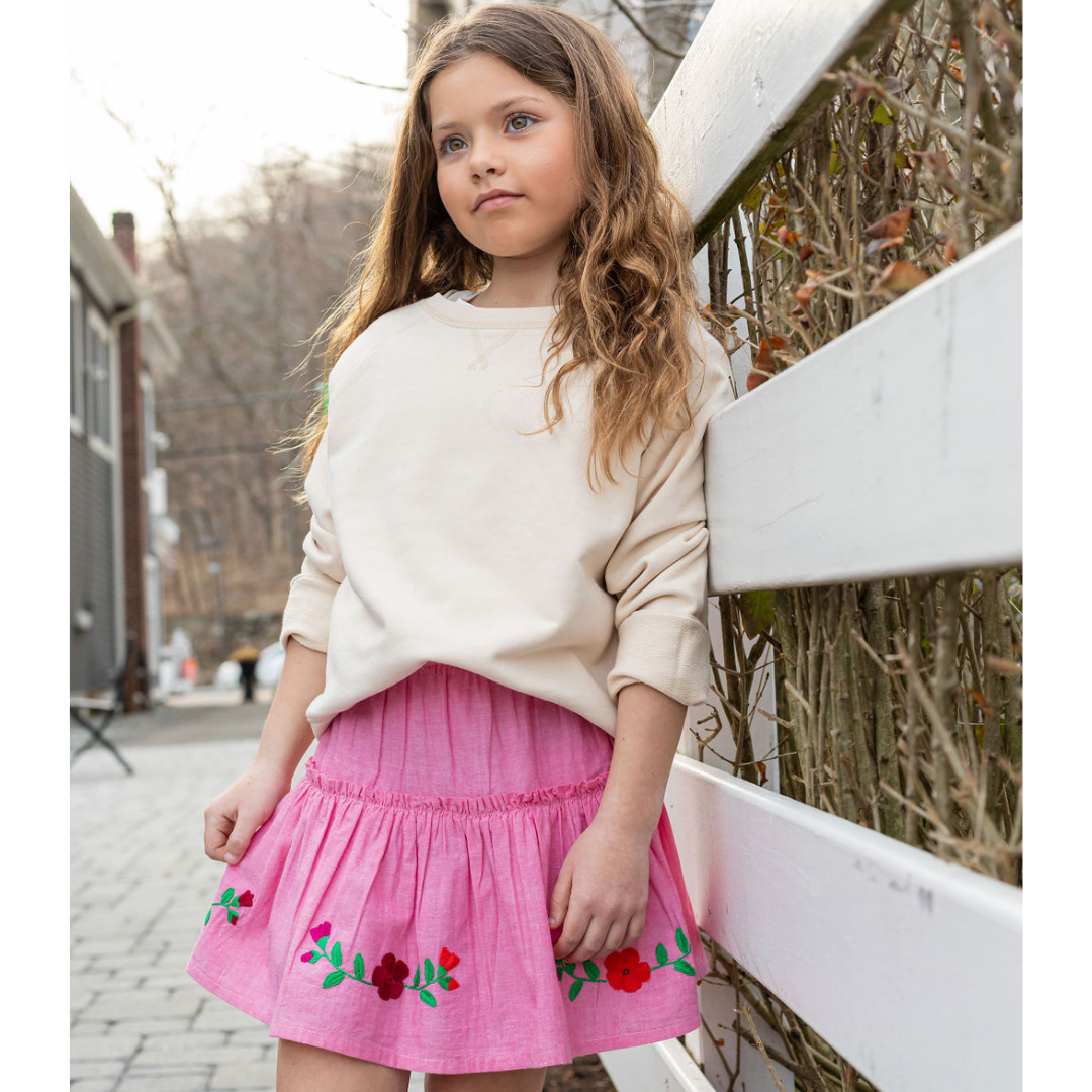 Pink Cari skirt from Sangria Abderus, women&