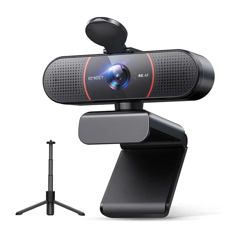 4K USB Webcam with Tripod Sony Sensor Autofocus Black