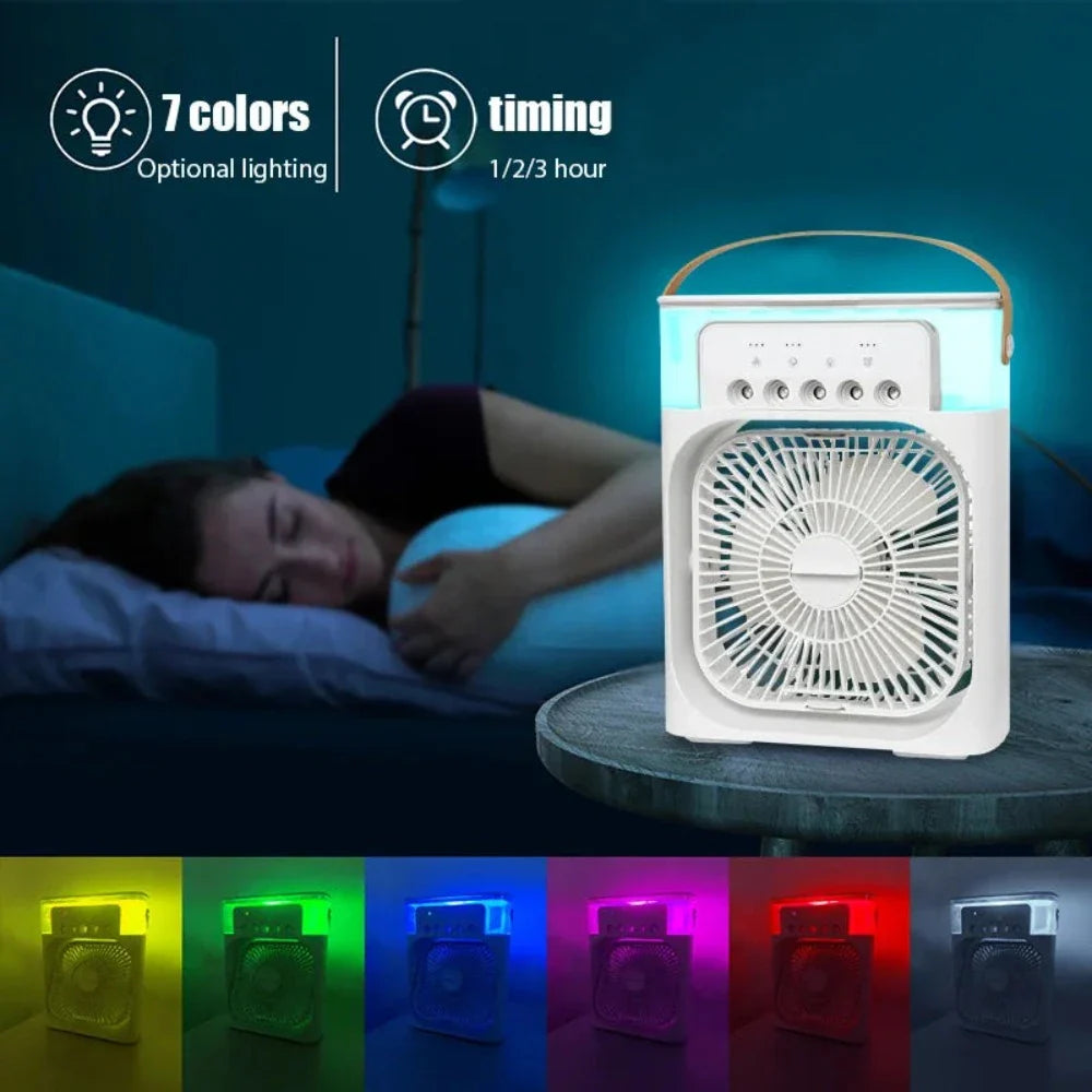 Yellow Pandora portable desktop air cooler fan for home and garden, compact and energy-efficient cooling device.