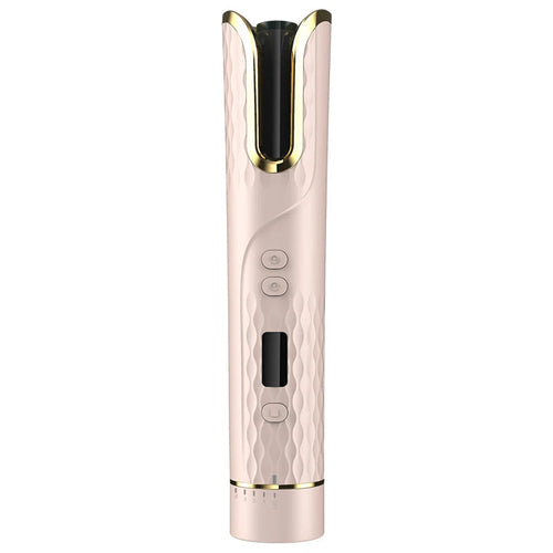 Maroon Asteria automatic wireless electric hair curler, portable USB charging device, designed for gentle, effortless curling.