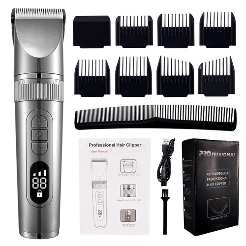 Maroon Asteria full body washable electric hair clipper with ceramic blades, professional fine detail for haircare grooming.