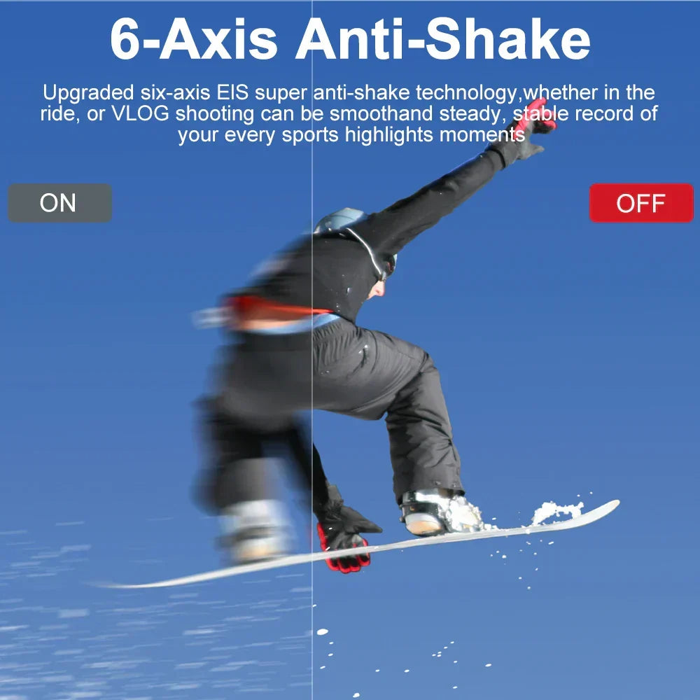 5K Action Camera with Touchscreen Waterproof Black