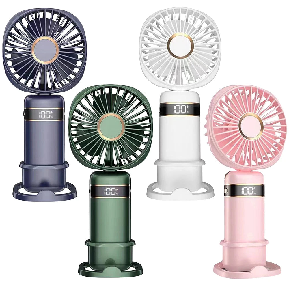 Maroon Asteria handheld cooling fan with 5-speed settings, foldable design, rechargeable portable fan for personal cooling.