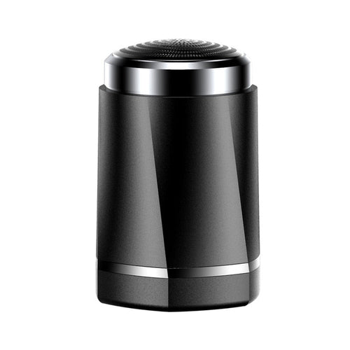 Maroon Asteria Mini Men’s Electric Shaver with safety razor design for face and beard grooming, rechargeable haircare device.