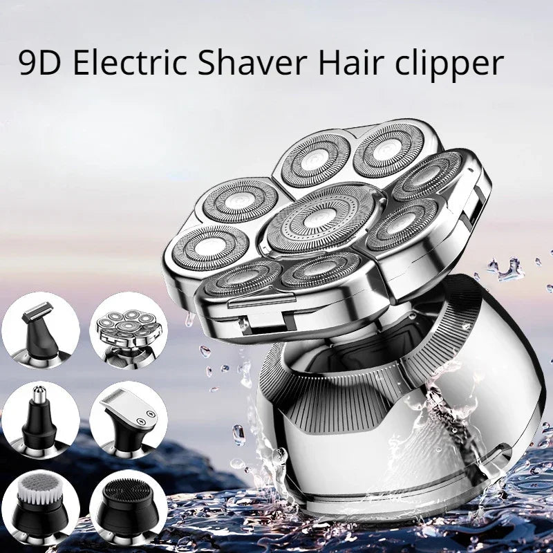 Maroon Asteria 9D Electric Shaver for men with full body wash, multi-function razor for hair and skin grooming.
