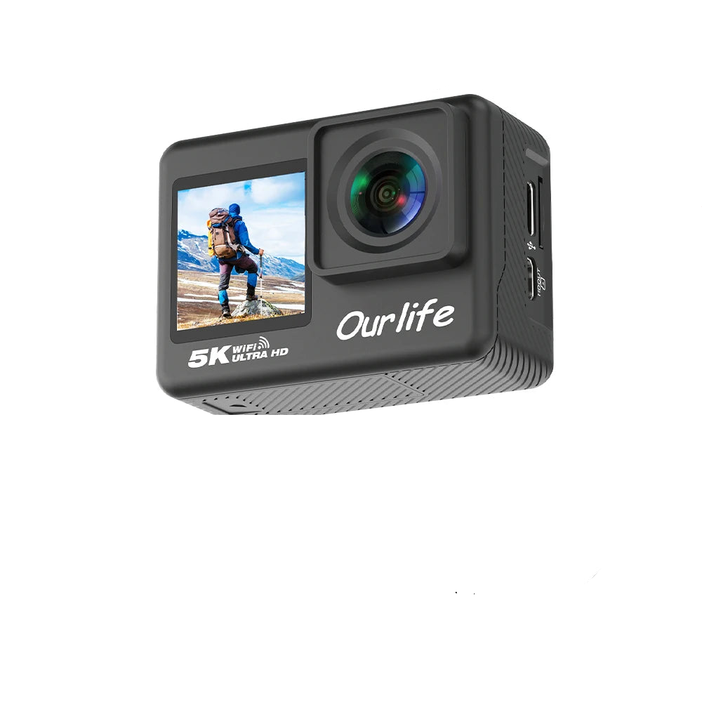5K Action Camera with Touchscreen Waterproof Black