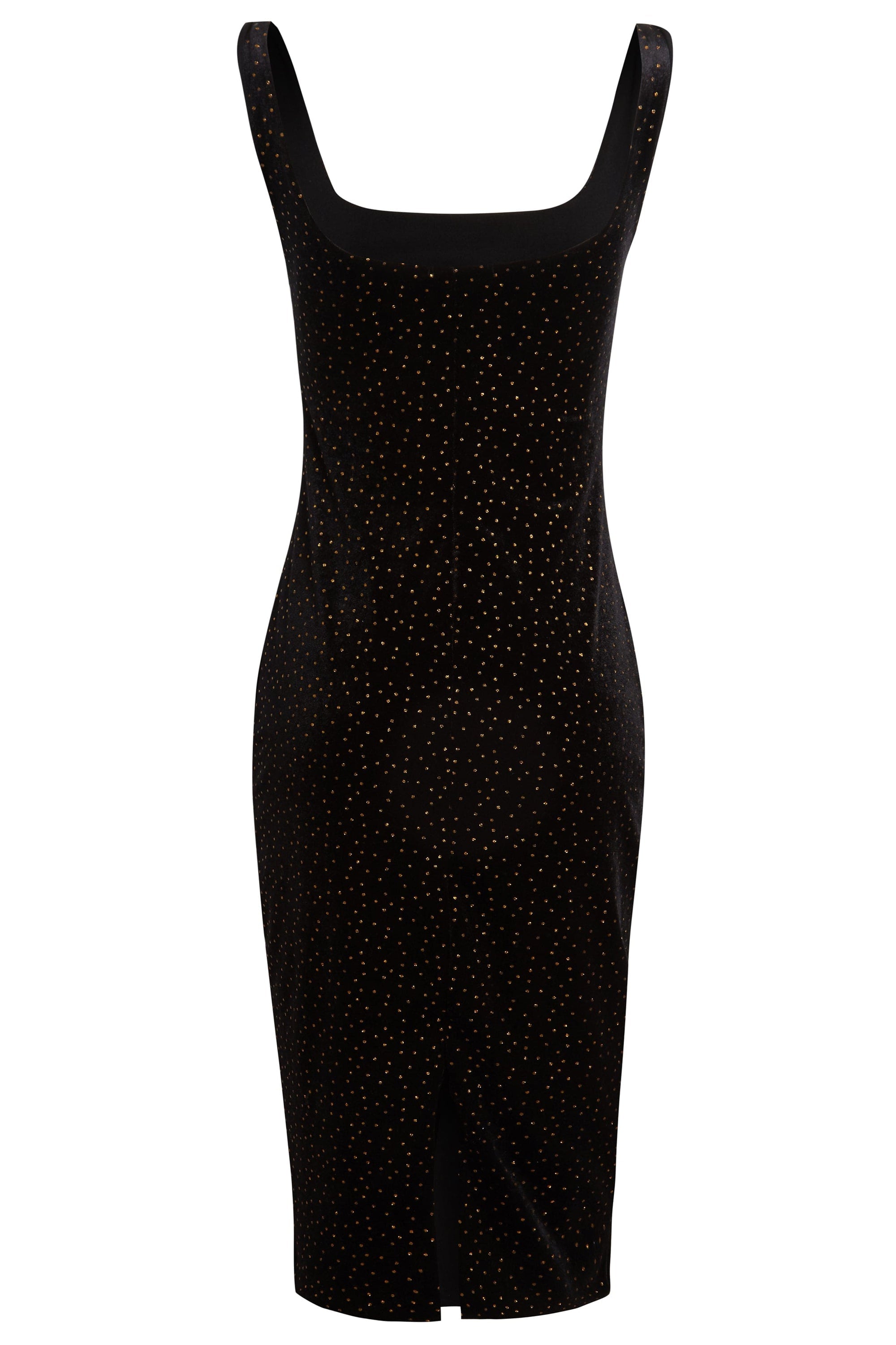 Black polka dot dress by Blush Athena, featuring a stylish and elegant design perfect for casual or semi-formal occasions.