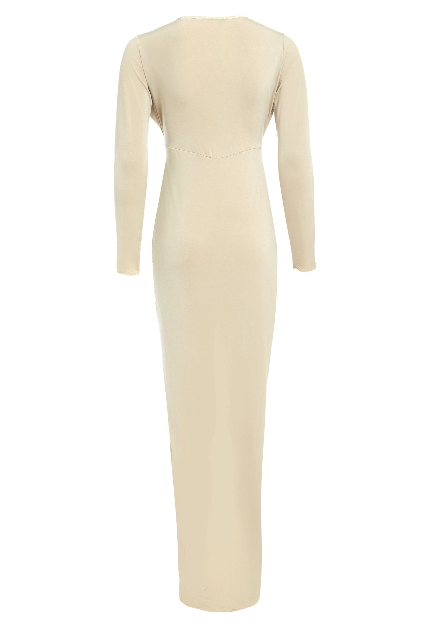 Low cut midi dress by Blush Athena featuring a fitted silhouette and elegant design, shown on a model.