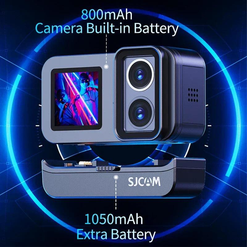4K Dual-Lens Action Camera Power Stick Included Black