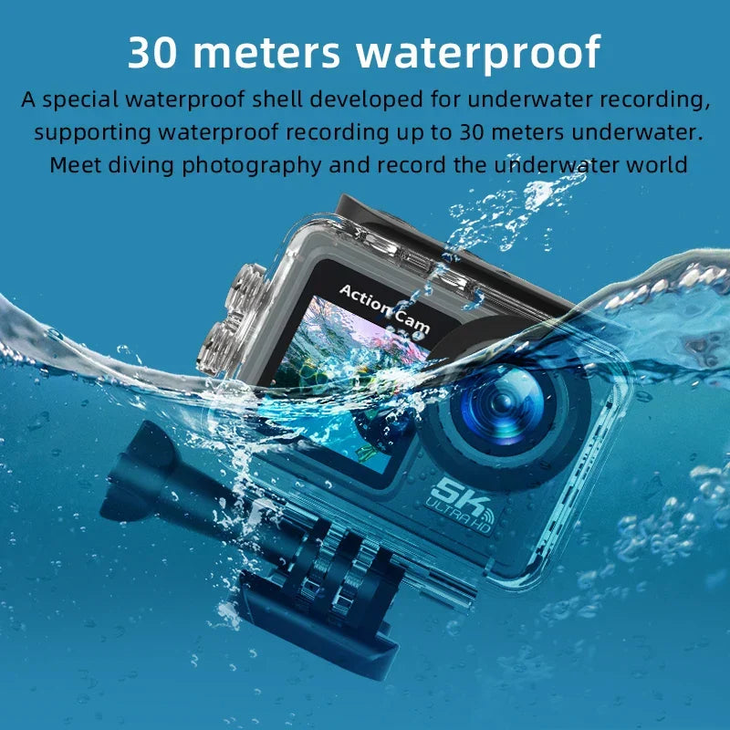 5K Ultra HD Action Camera with Electronic Stabilization Grey