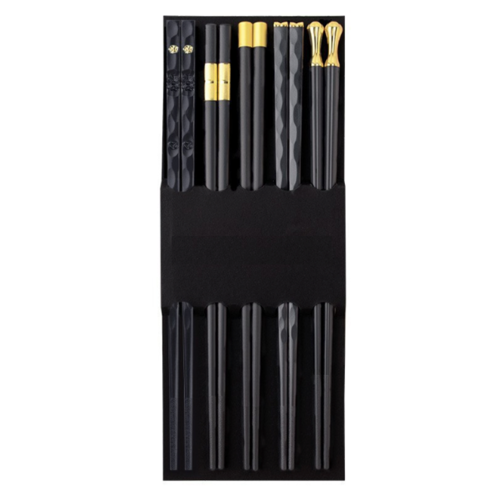 Elegant reusable yellow Pandora kitchen chopsticks set with sleek design, ideal for eco-friendly dining and Asian cuisine.