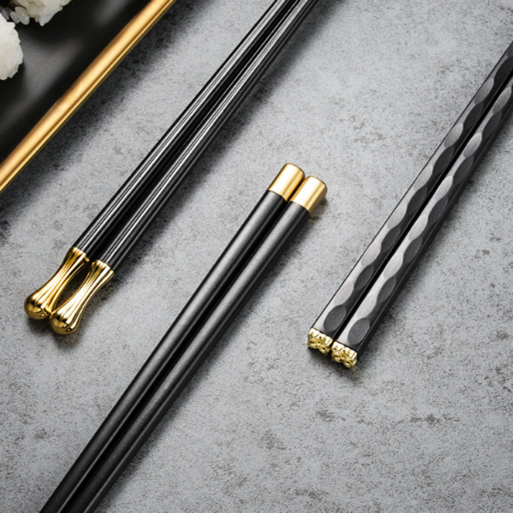 Elegant reusable Yellow Pandora kitchen chopsticks set with smooth wooden finish and tapered tips for dining and cooking.