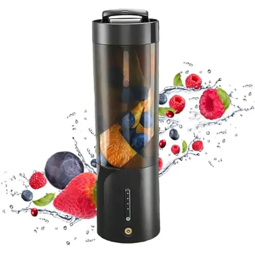 Maroon Asteria portable electric wireless blender for fresh juice mixing, compact kitchen appliance with a sleek design.